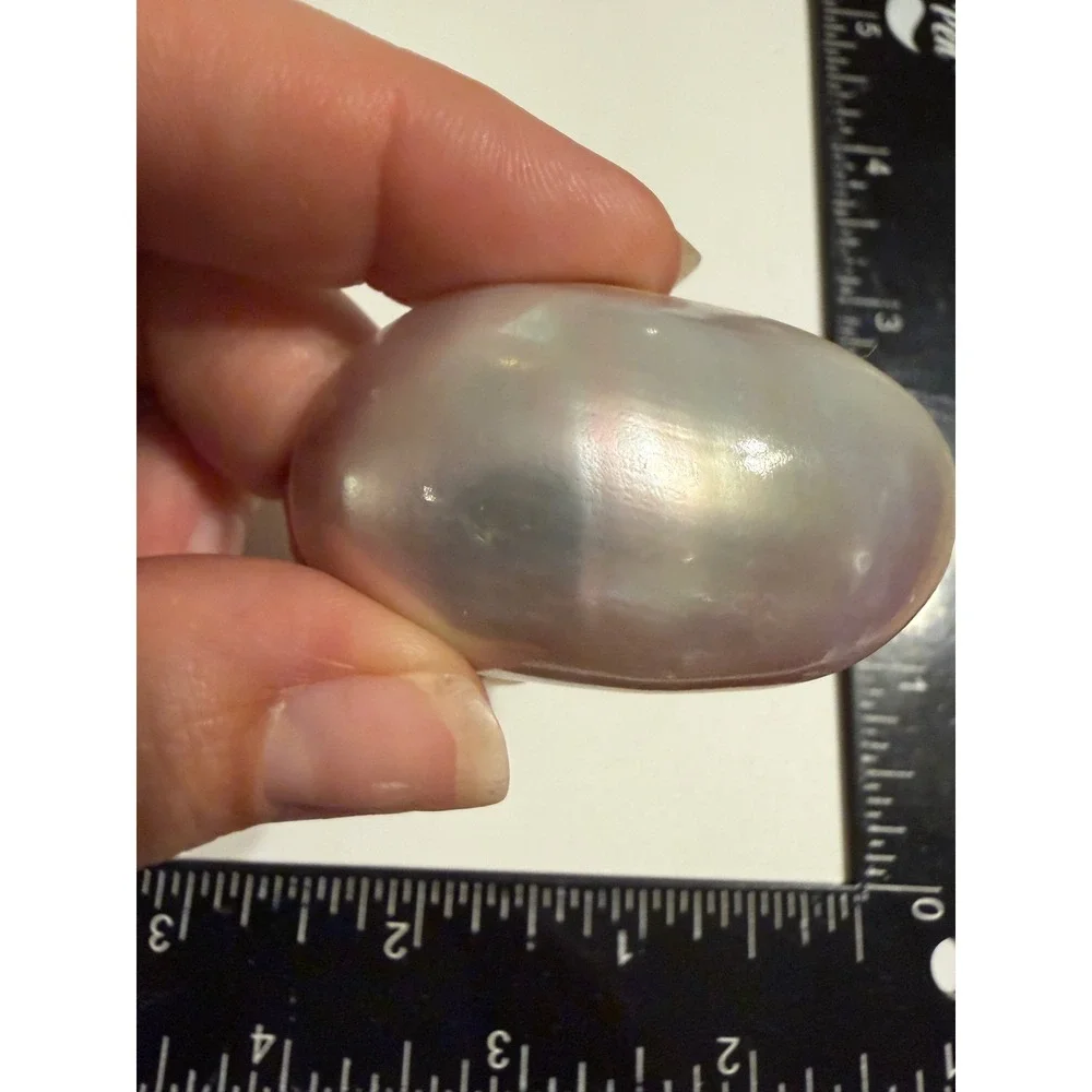 Mother of Pearl Shell Scarf Slide Iridescent Oval Domed Scarf Ring Accessory